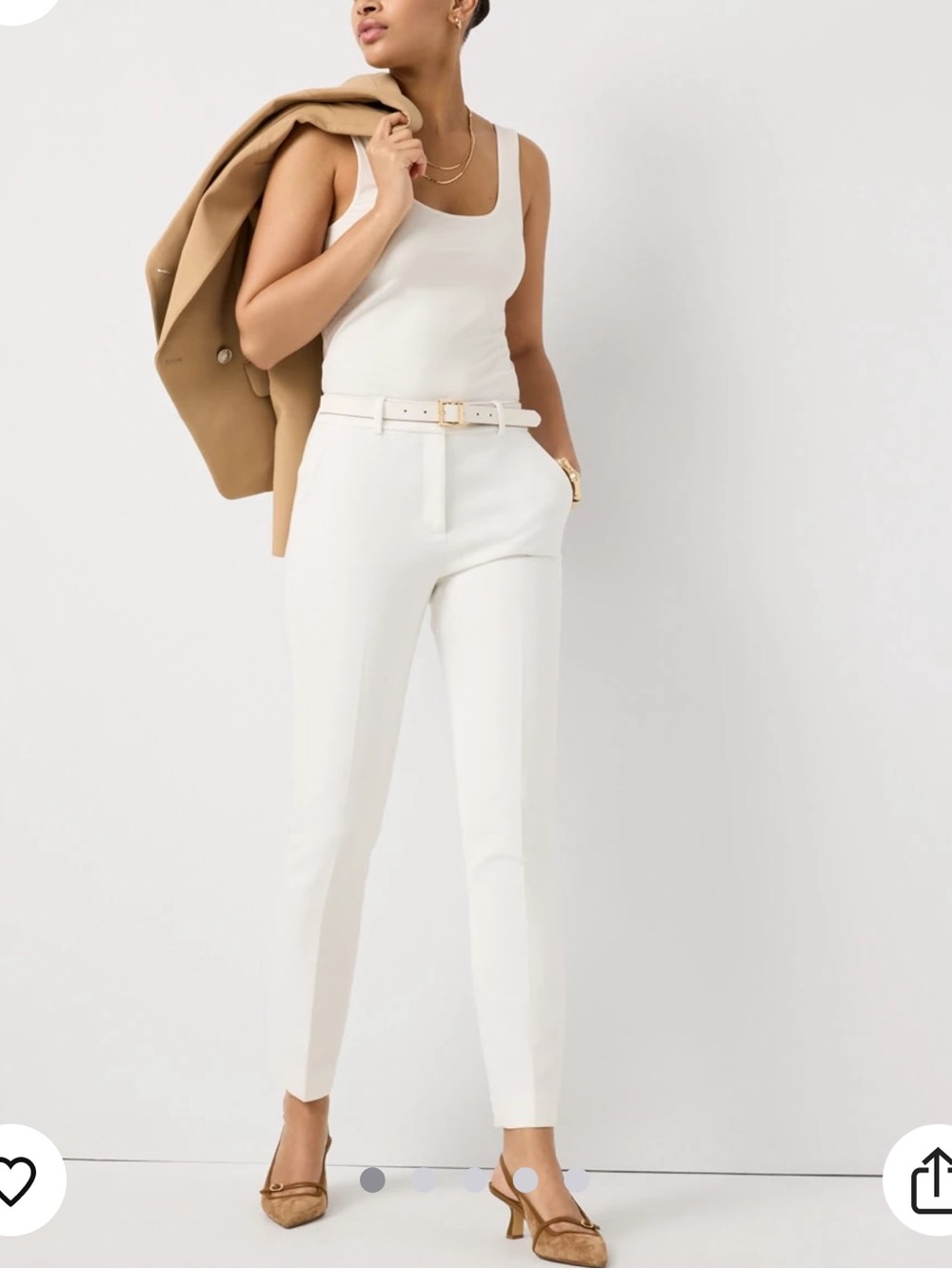 White House Black Market Women's Cream Dress Pants